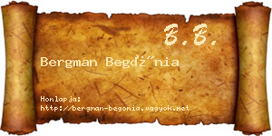 Bergman Begónia névjegykártya